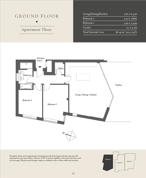 Apartment 3 Seabrook Heights, Hythe CT21 floorplan